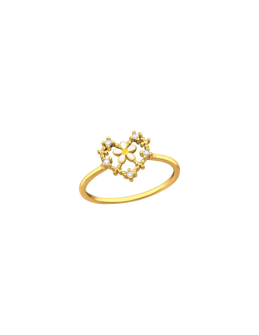 Anillo de plata 925 Flower In Heart...