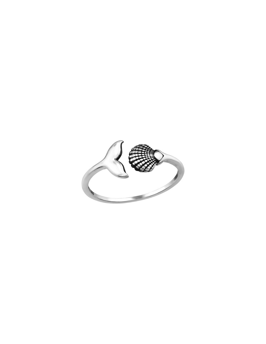 Anillo de plata 925 Whale's Tail And...