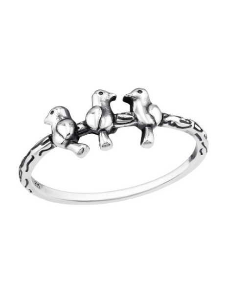 Anillo de plata 925 Birds...