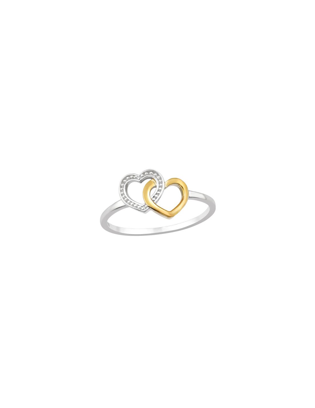 Anillo de plata 925 Double Heart...