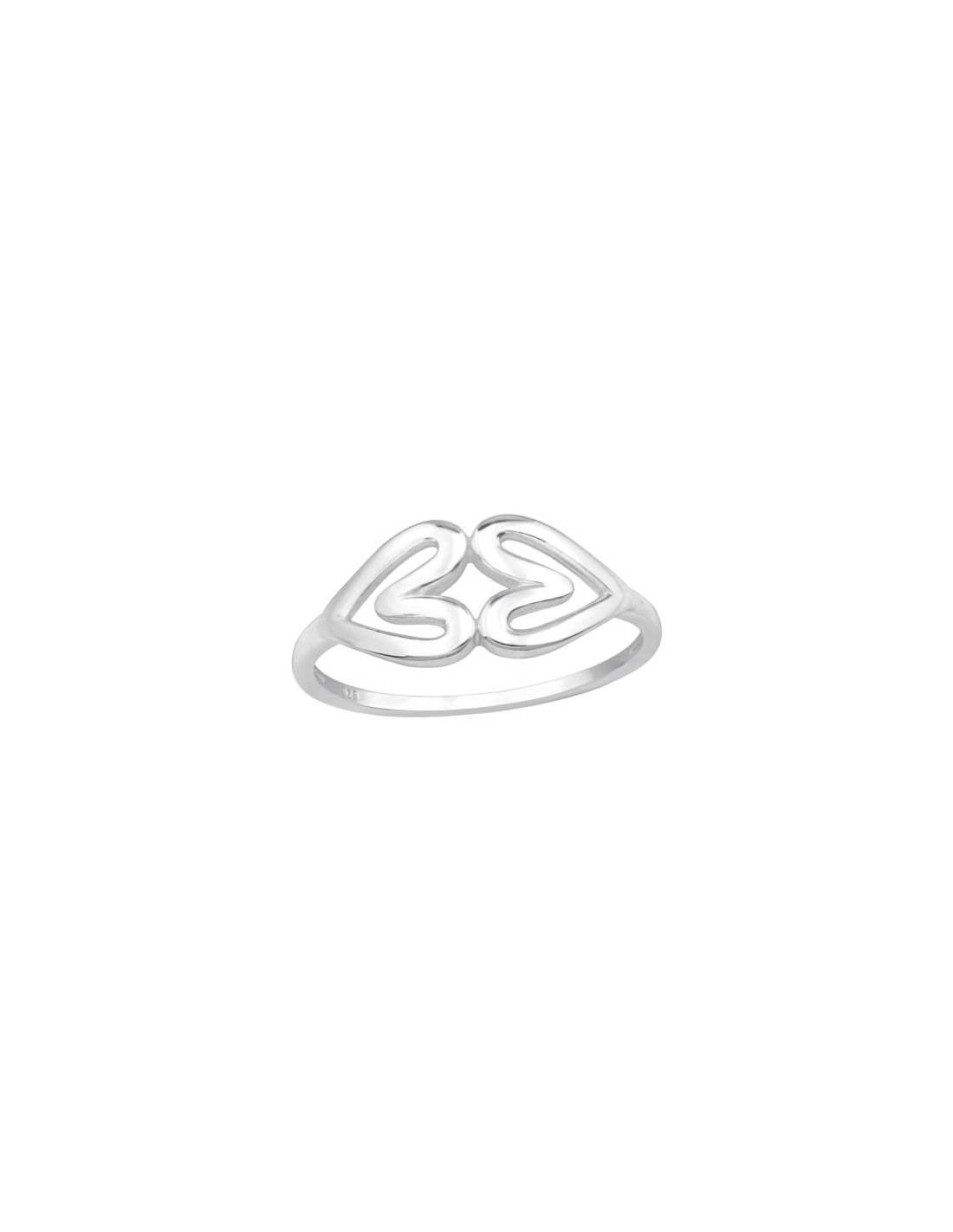 Anillo de plata 925 Double Heart...
