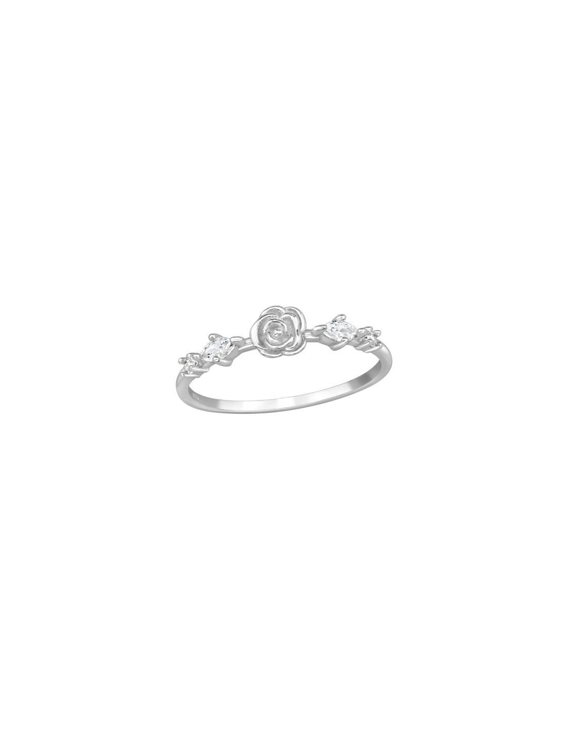 Anillo de plata 925 Rose Flower Talla  5