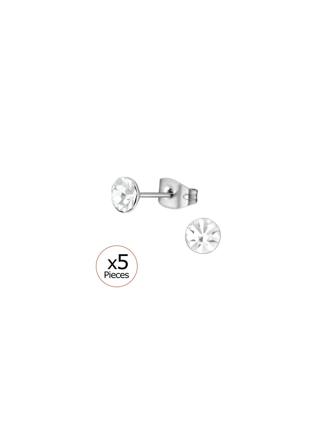 Aros de acero 5Mm Round X5