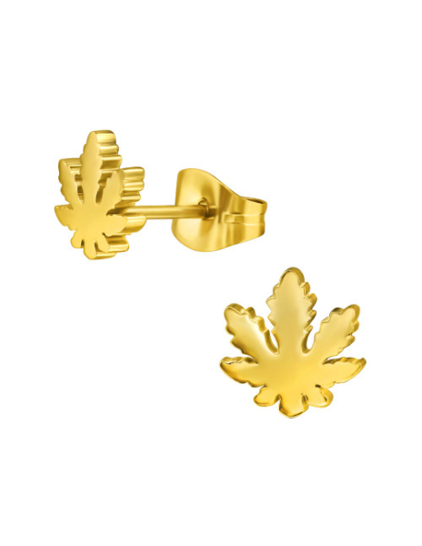 Aros de acero Cannabis Leaf