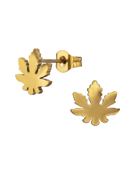 Aros de acero Cannabis Leaf