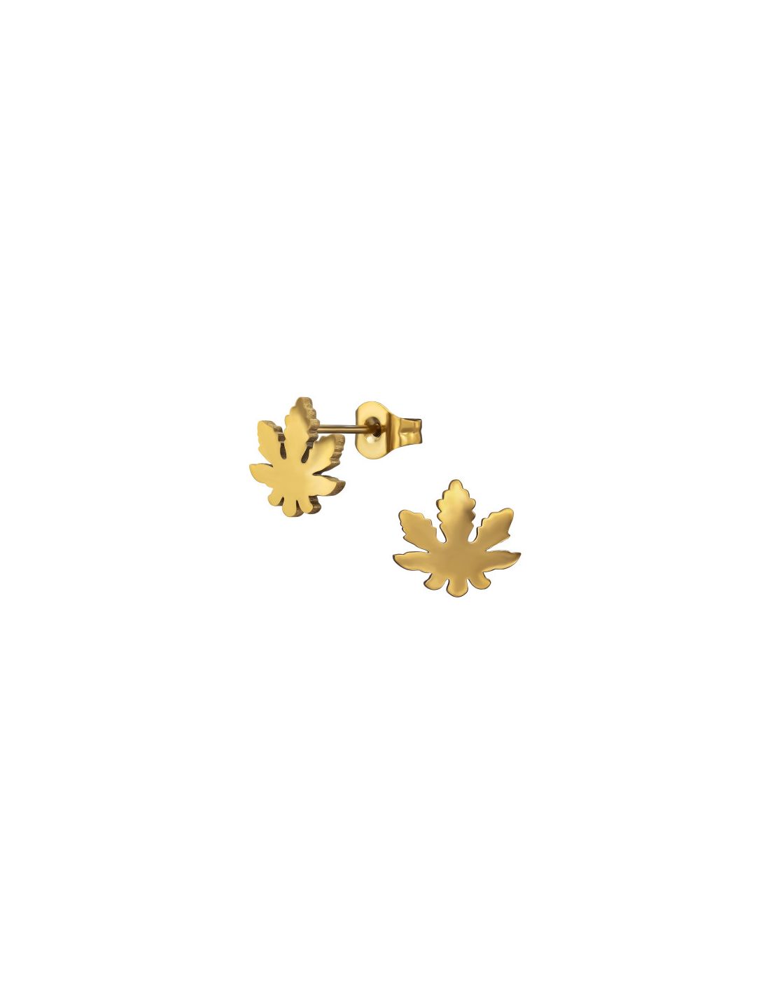 Aros de acero Cannabis Leaf