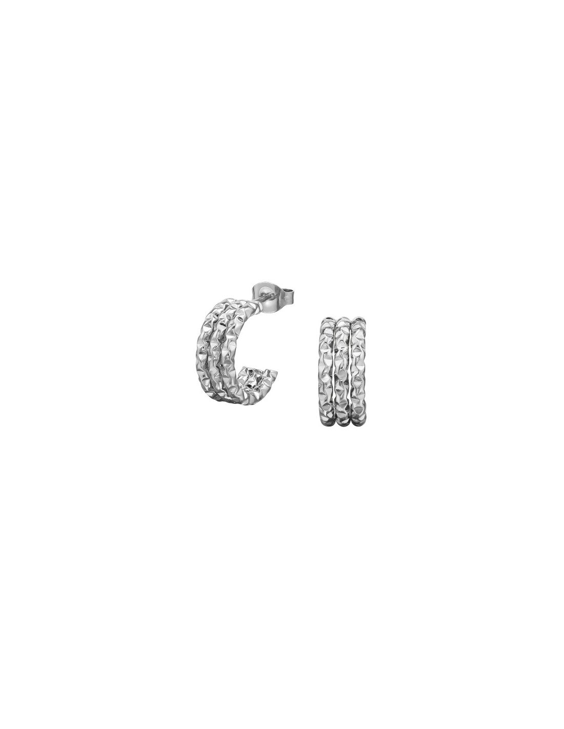Aros de acero Three Line Bar Diamond Cut