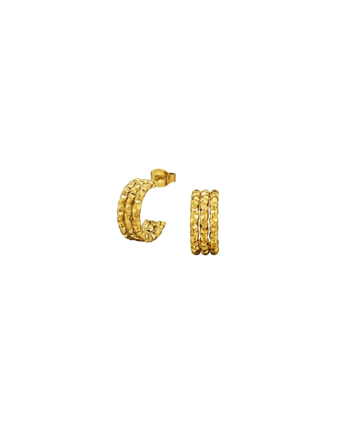 Aros de acero Three Line Bar Diamond Cut