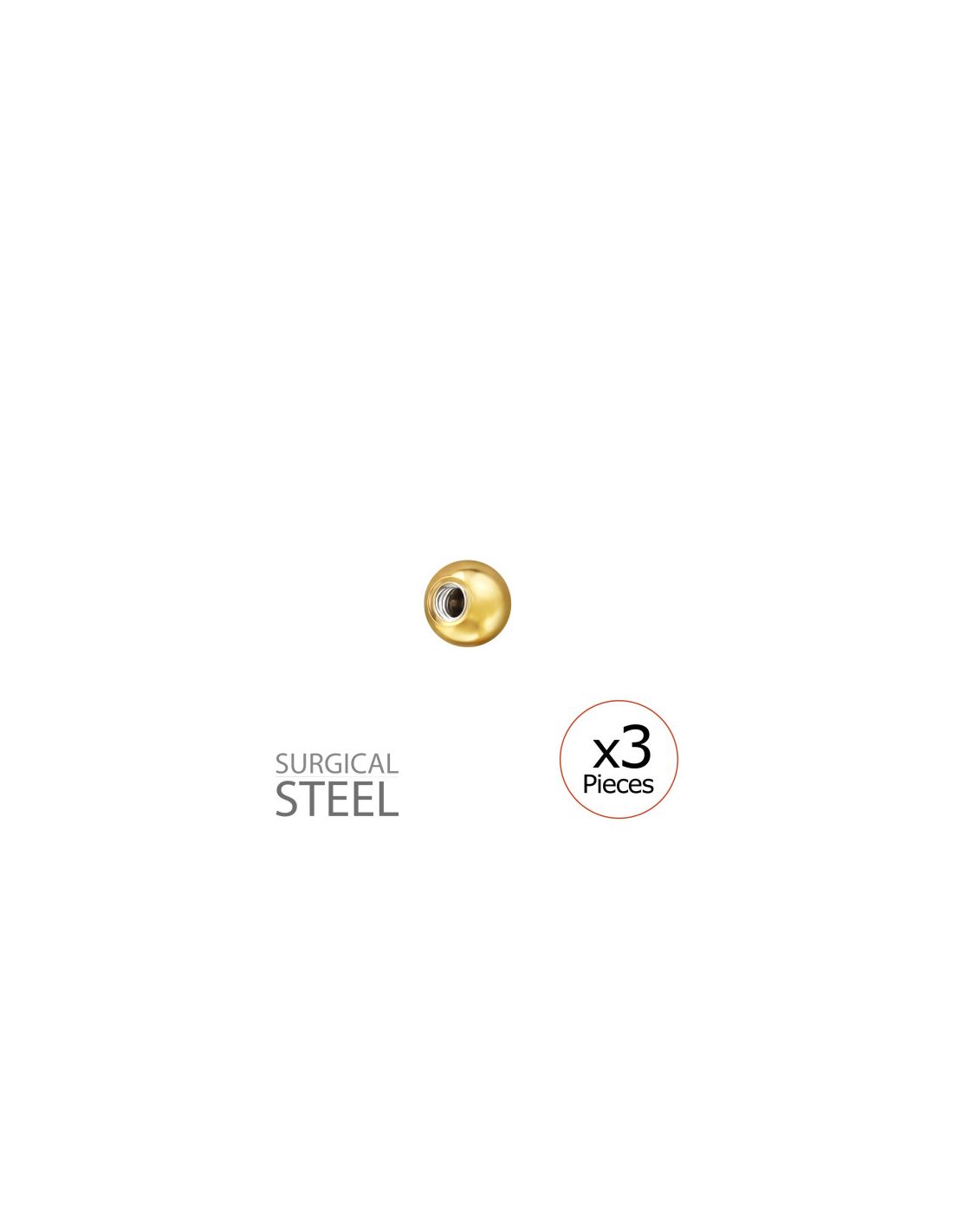 Aros de acero 3Mm Screw Ball (3 Pcs)
