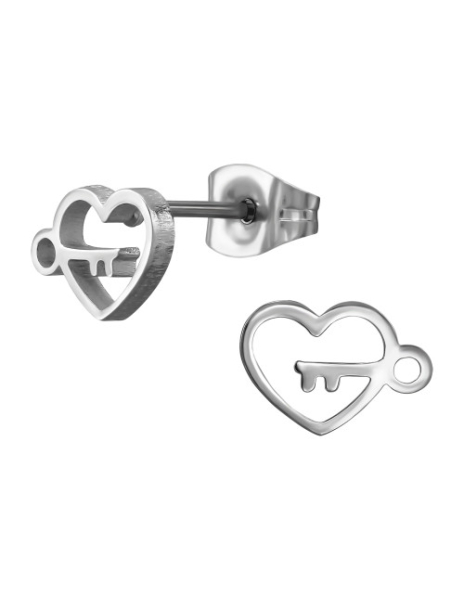 Aros de acero Heart With Key