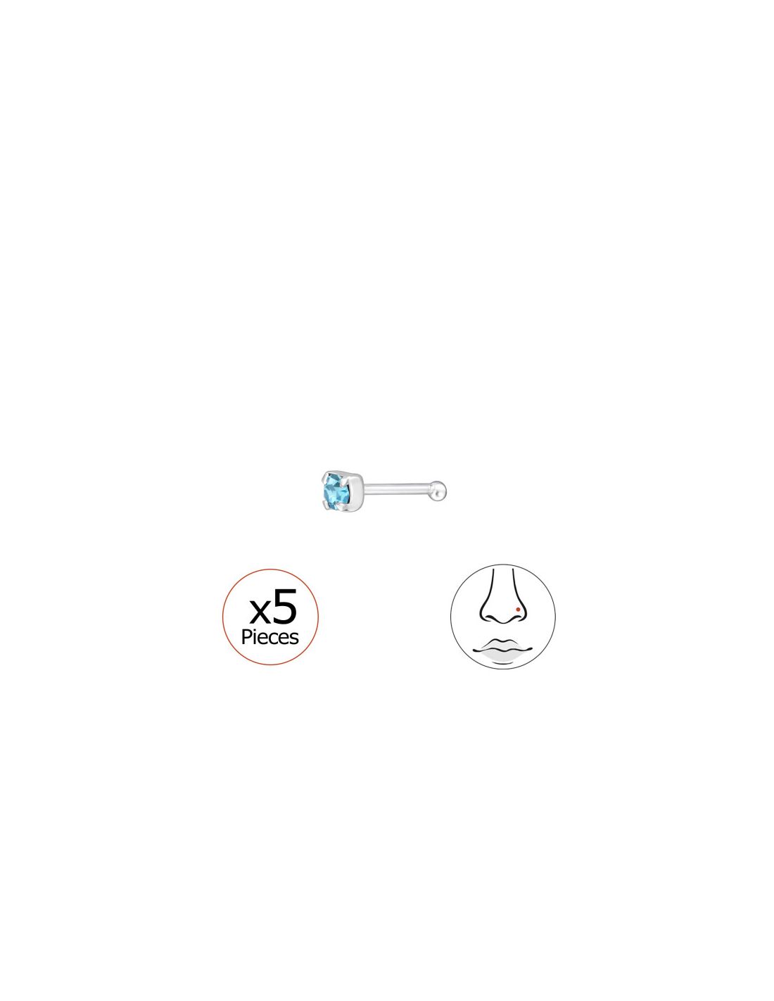 Piercing Nariz Round 2Mm Plata 925