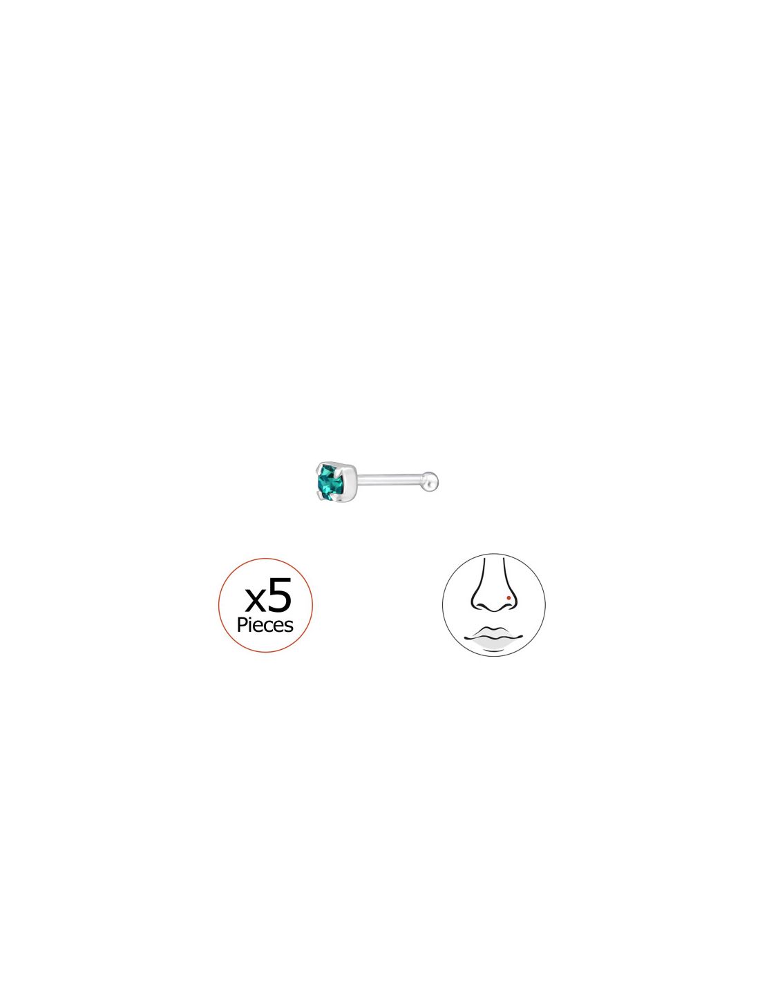Piercing Nariz Round 2Mm Plata 925