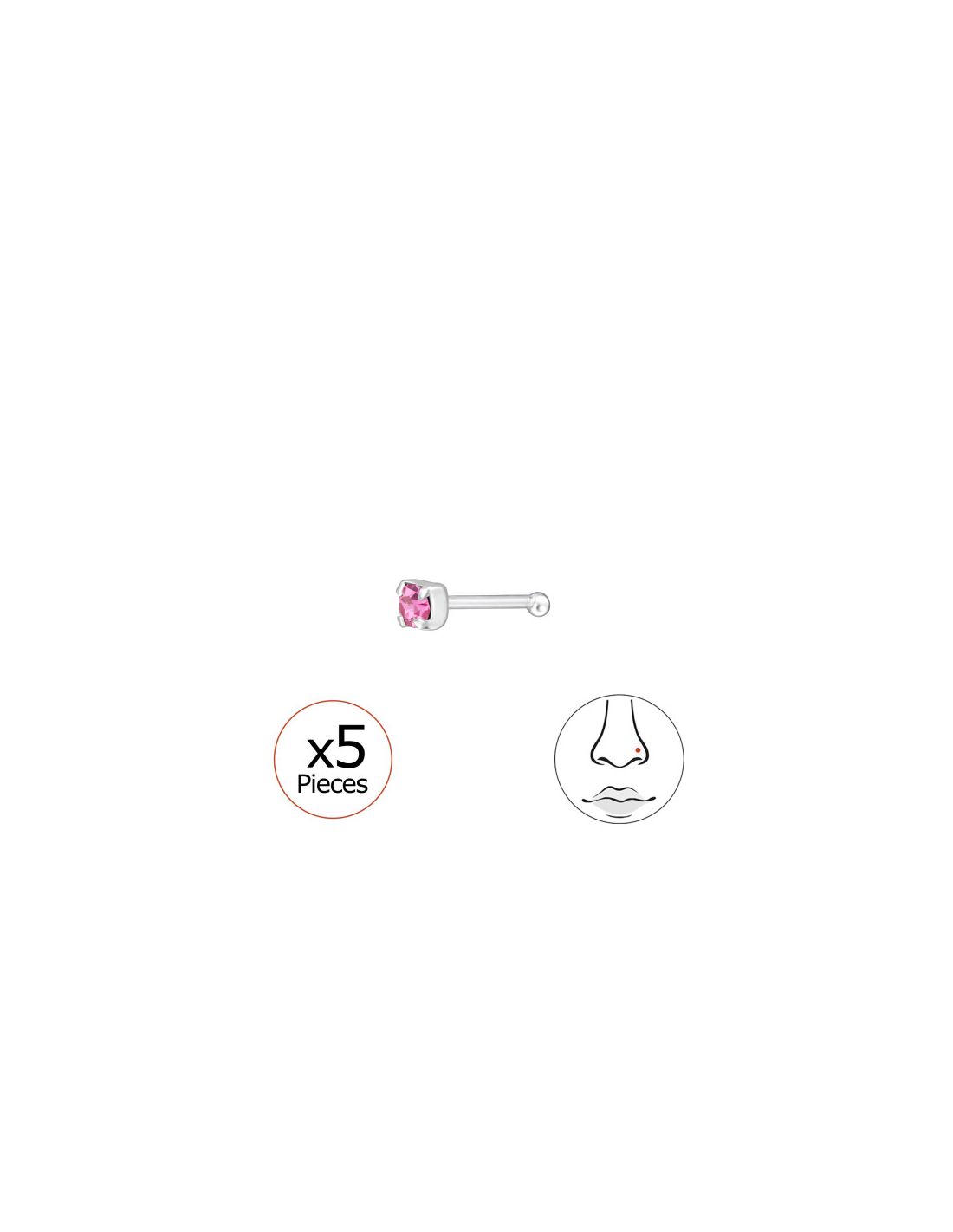 Piercing Nariz Round 2Mm Plata 925