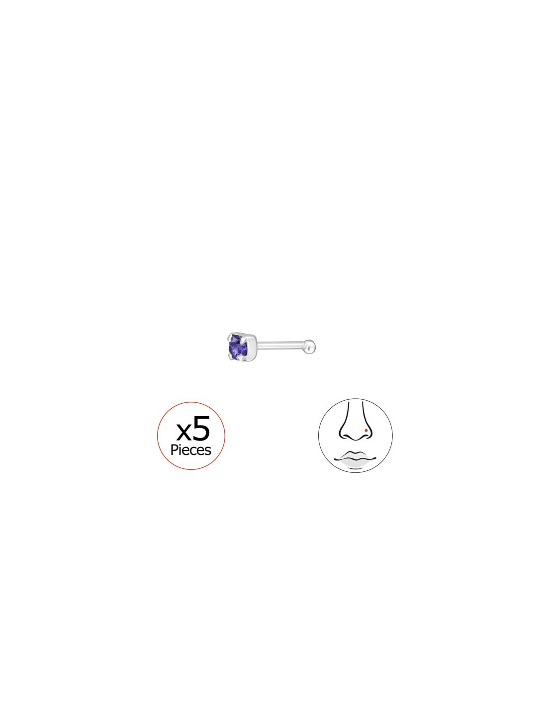 Piercing Nariz Round 2Mm Plata 925
