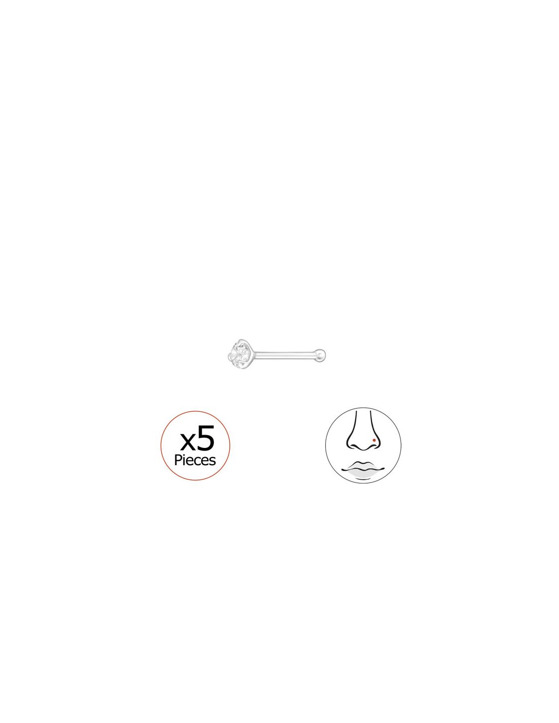 Piercing Nariz Round 2Mm Plata 925