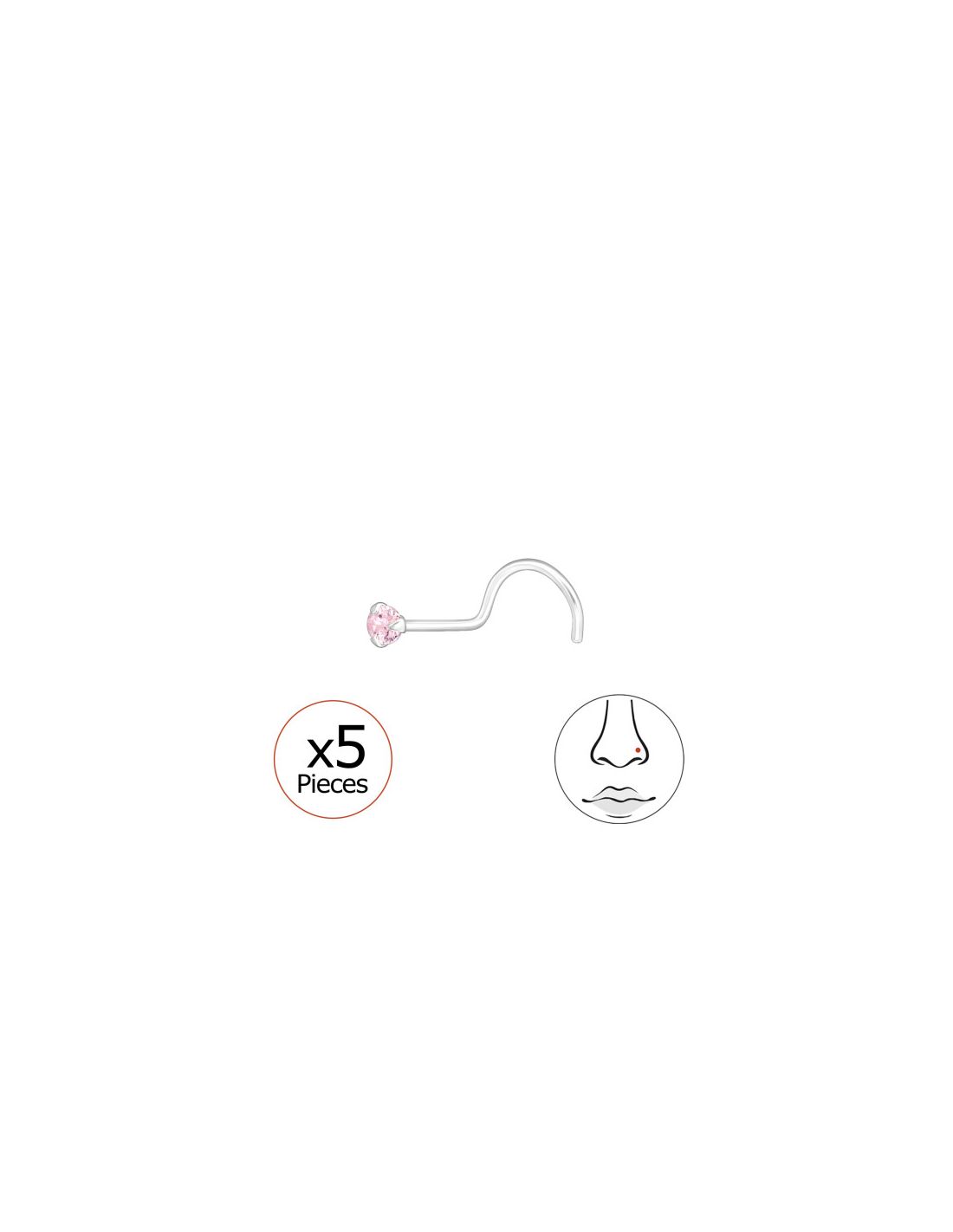 Piercing Nariz Round 2Mm Plata 925