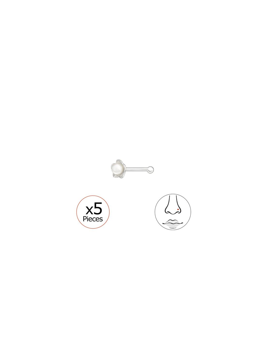 Piercing Nariz Flower Plata 925