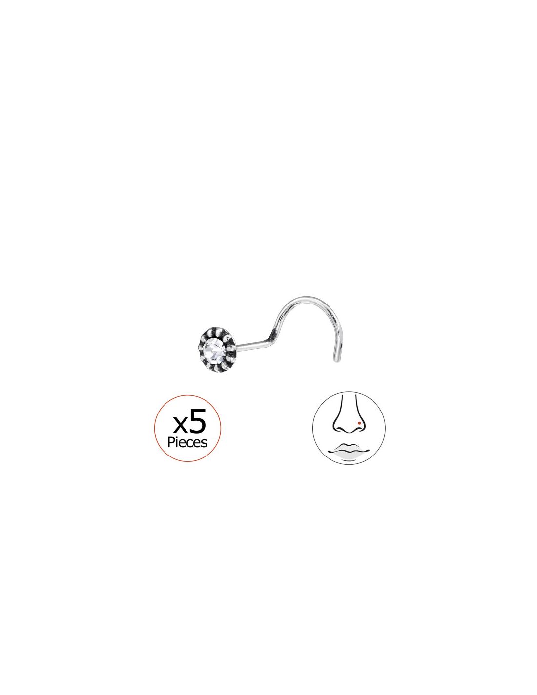 Piercing Nariz Round Disc Plata 925