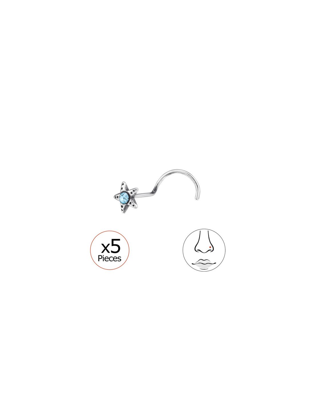 Piercing Nariz Starfish Plata 925