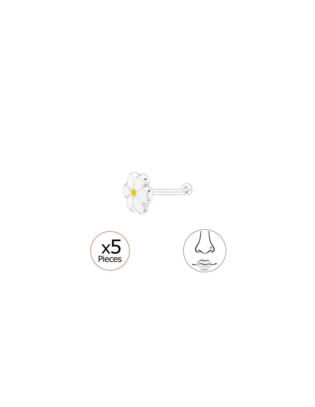 Piercing Nariz Flower Plata 925