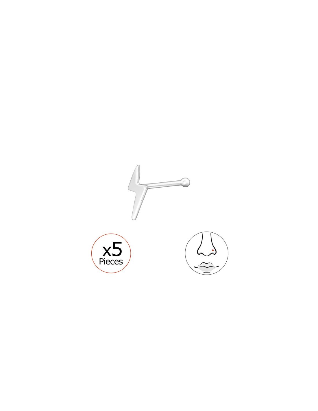 Piercing Nariz Thunderbolt Plata 925