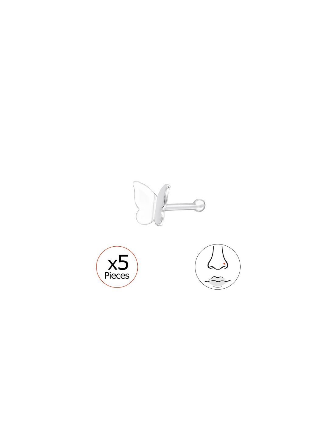 Piercing Nariz Butterfly Plata 925