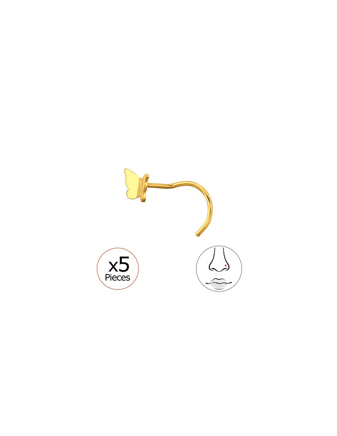 Piercing Nariz Butterfly Plata 925