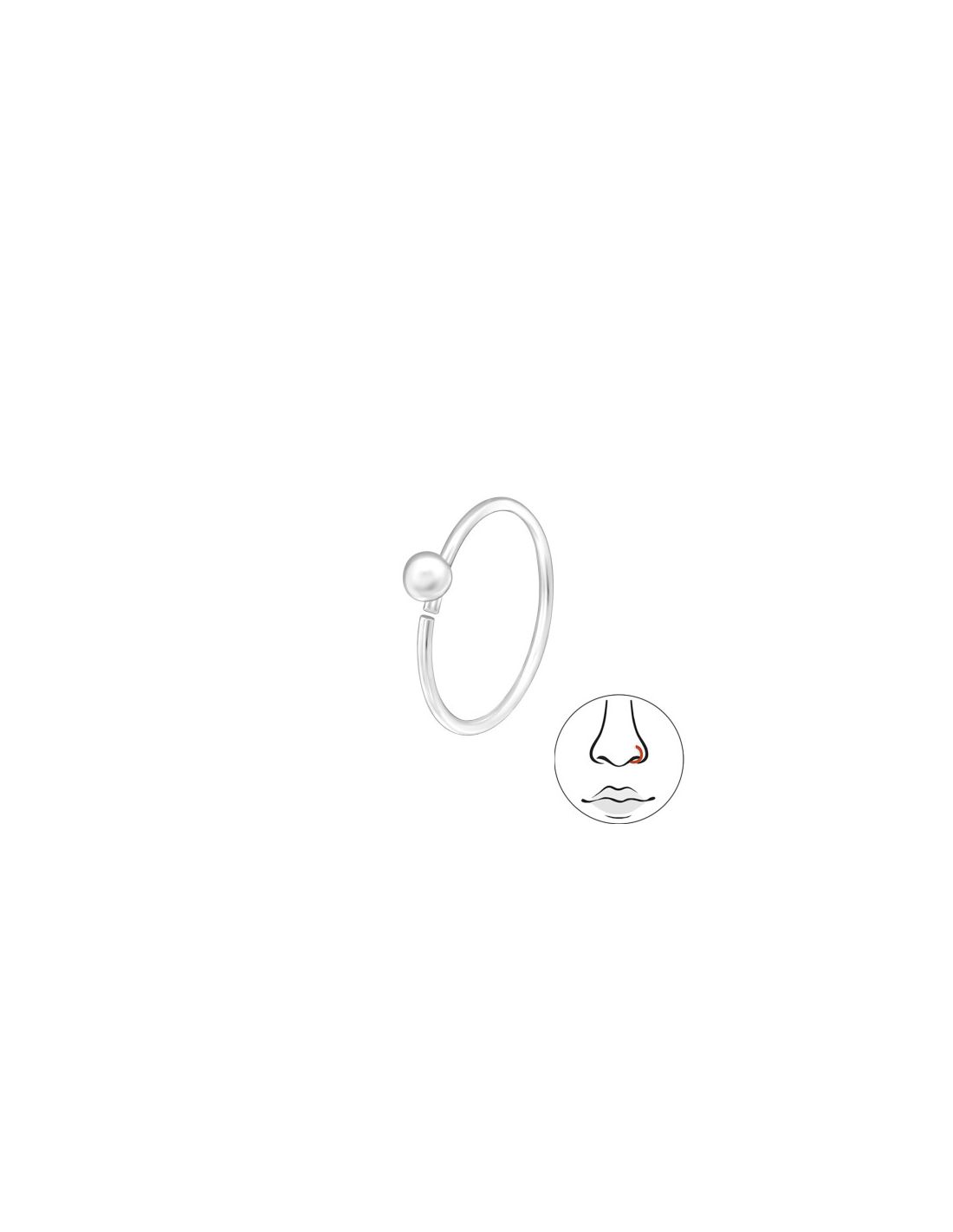 Piercing Nariz 2Mm Ball 10Mm Hoop...