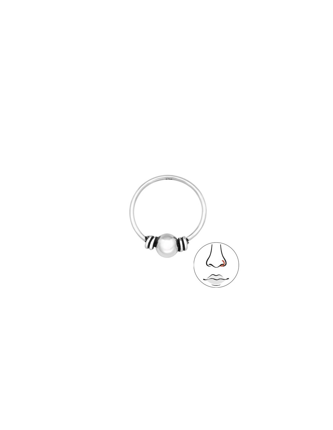 Piercing Nariz Bali Plata 925