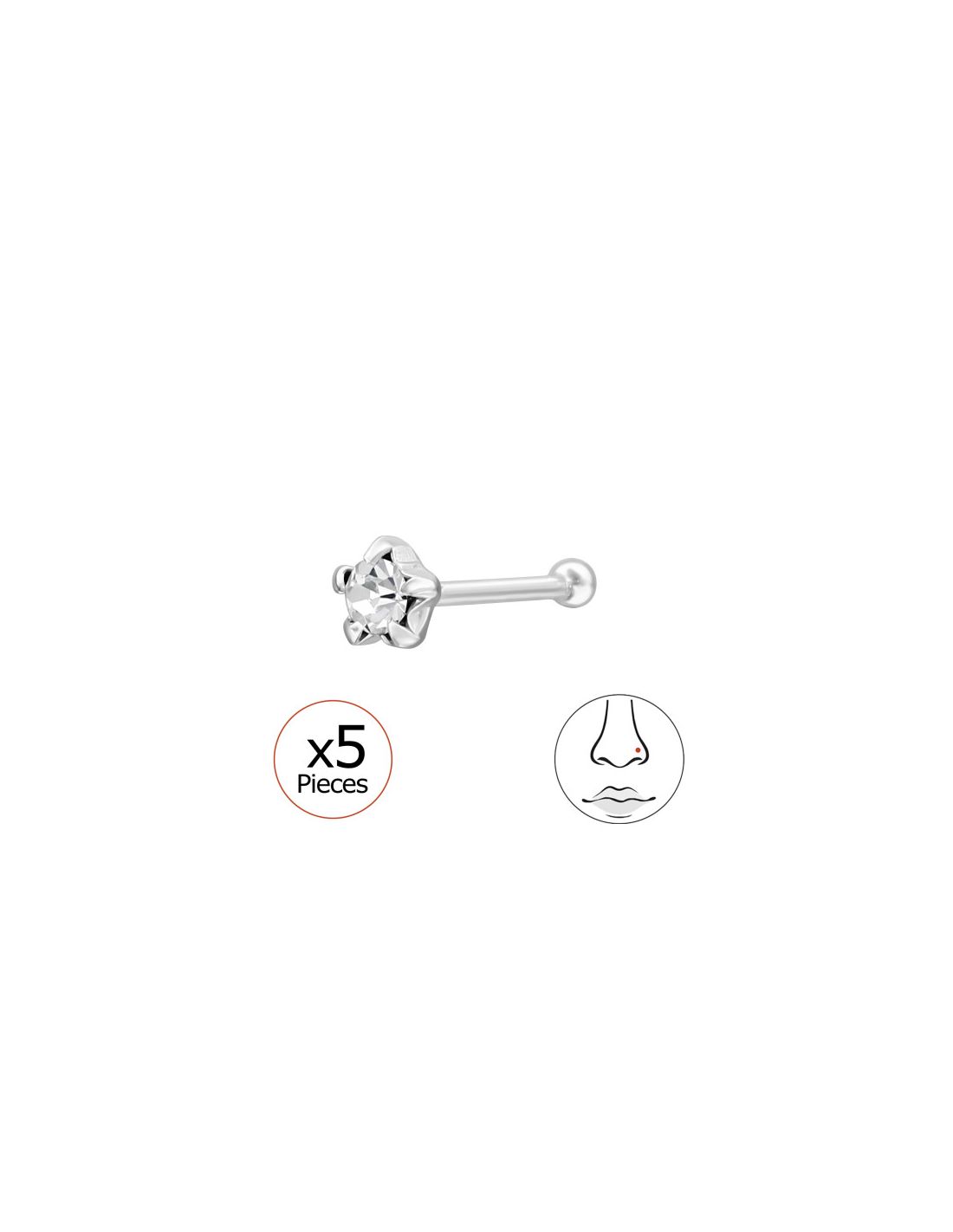 Piercing Nariz Star Plata 925