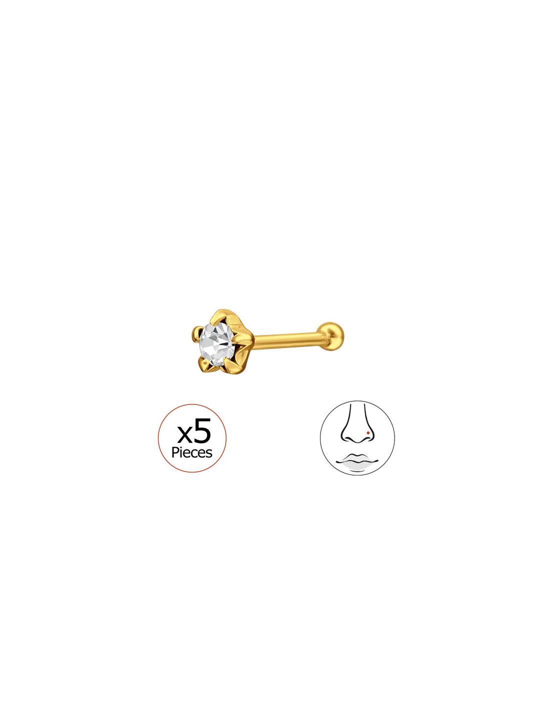 Piercing Nariz Star Plata 925
