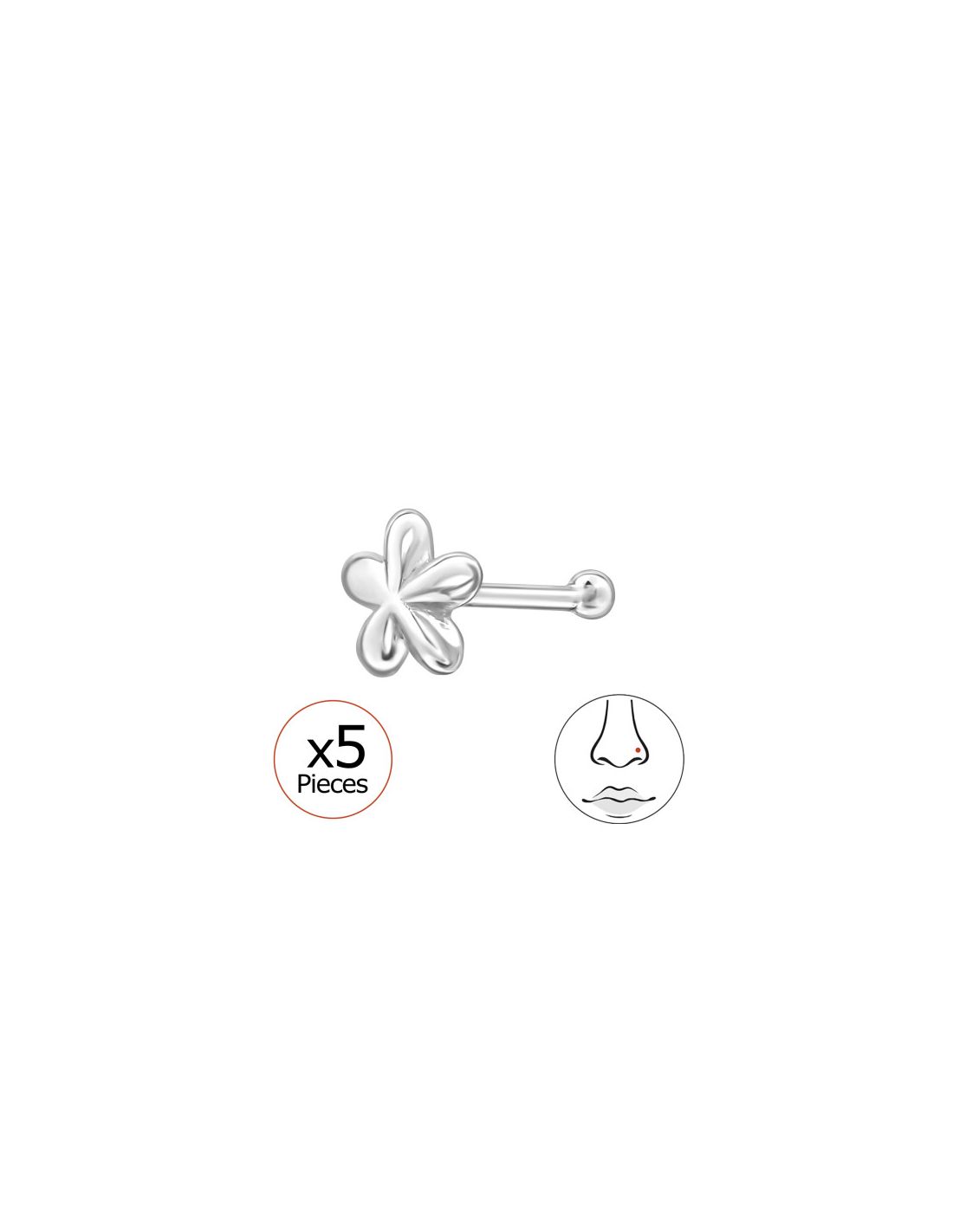 Piercing Nariz Flower Plata 925