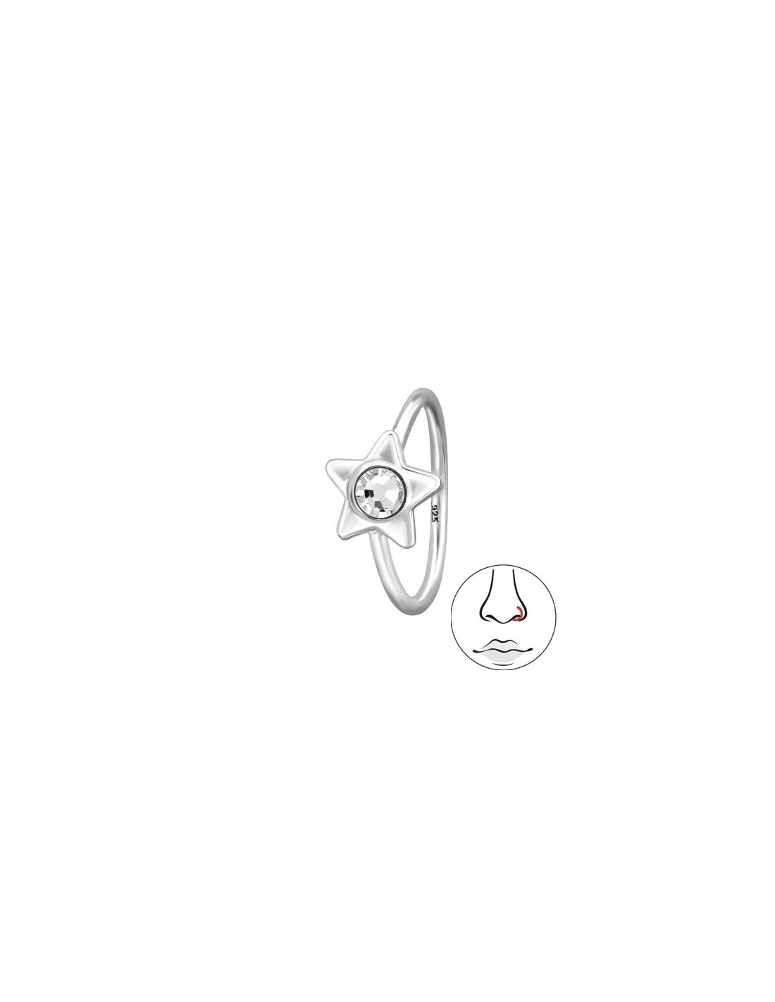 Piercing Nariz 5Mm Star Plata 925