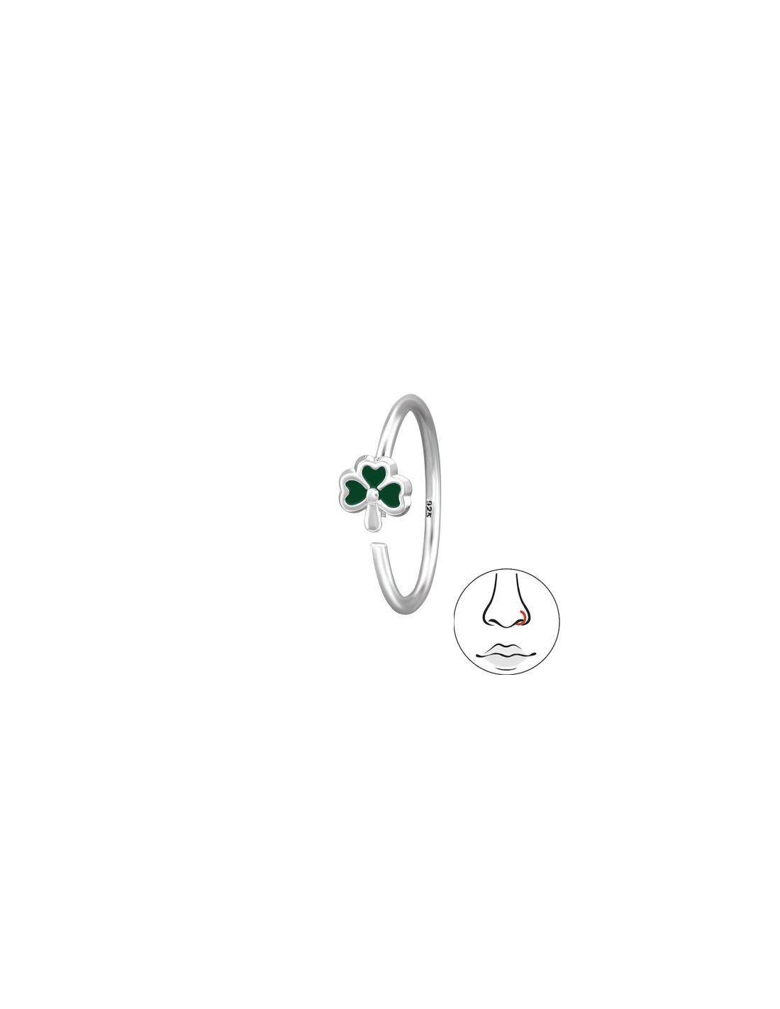 Piercing Nariz 3.5Mm Clover Plata 925