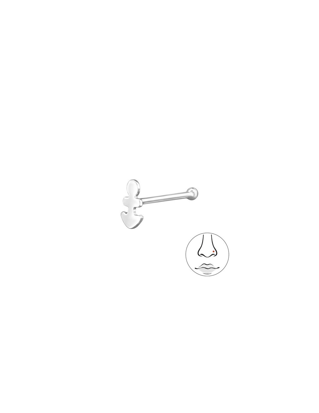 Piercing Nariz 4Mm Anchor Plata 925