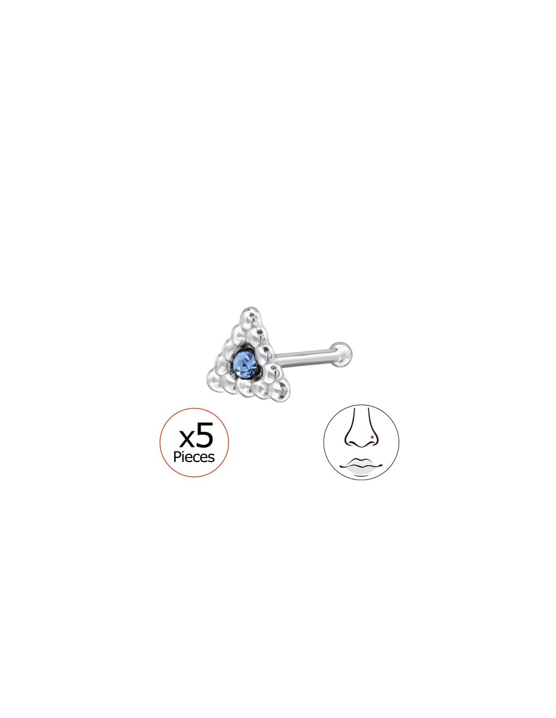 Piercing Nariz 4Mm Triangle Plata 925