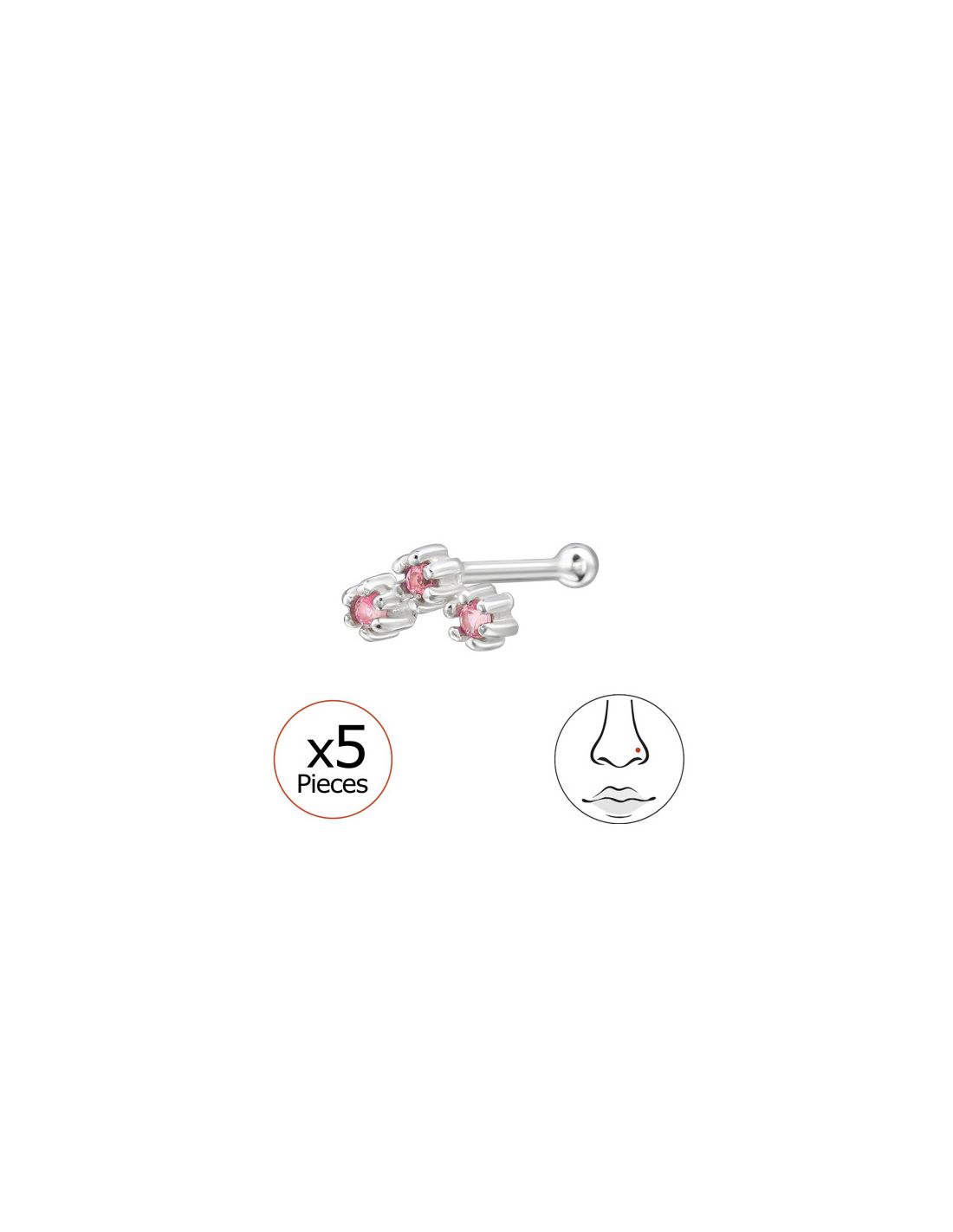 Piercing Nariz 5Mm Round Cluster...
