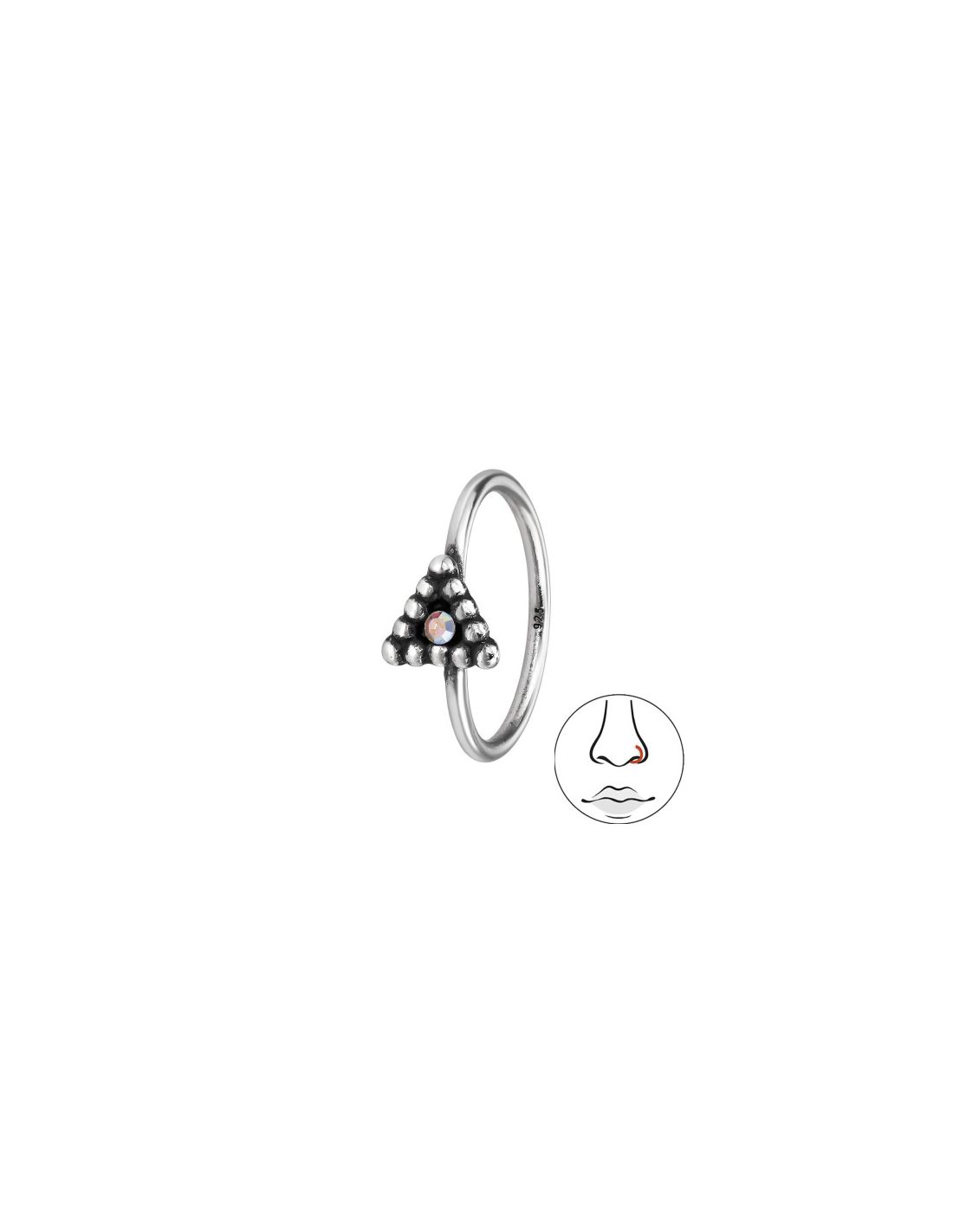 Piercing Nariz 4Mm Triangle Plata 925