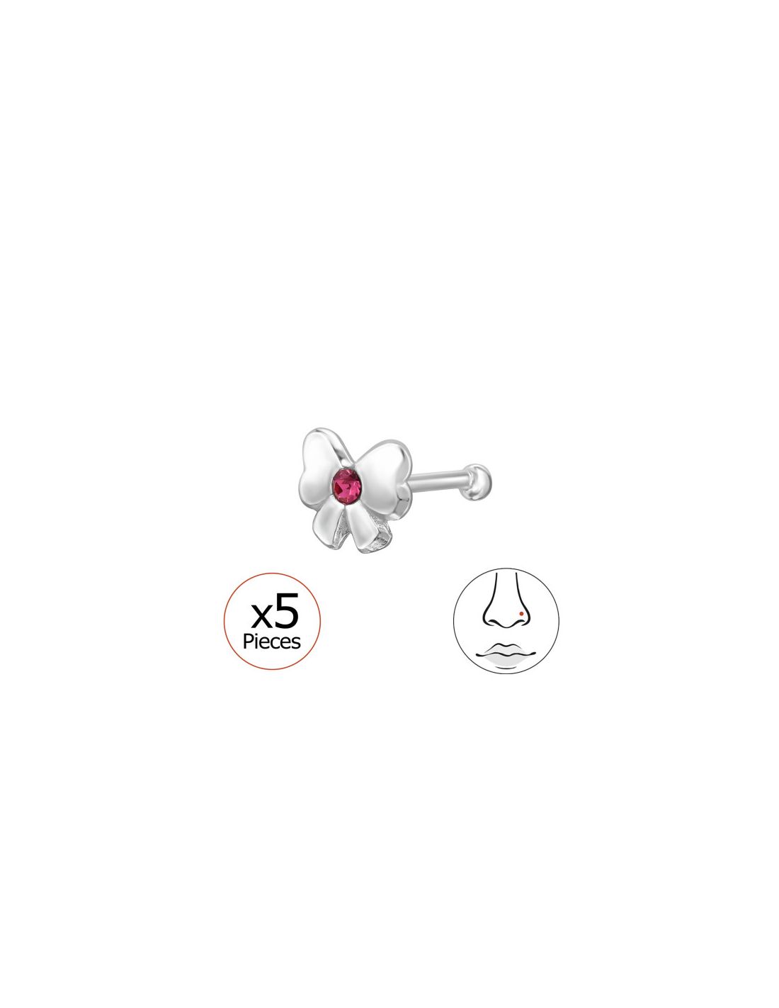 Piercing Nariz Bow Plata 925