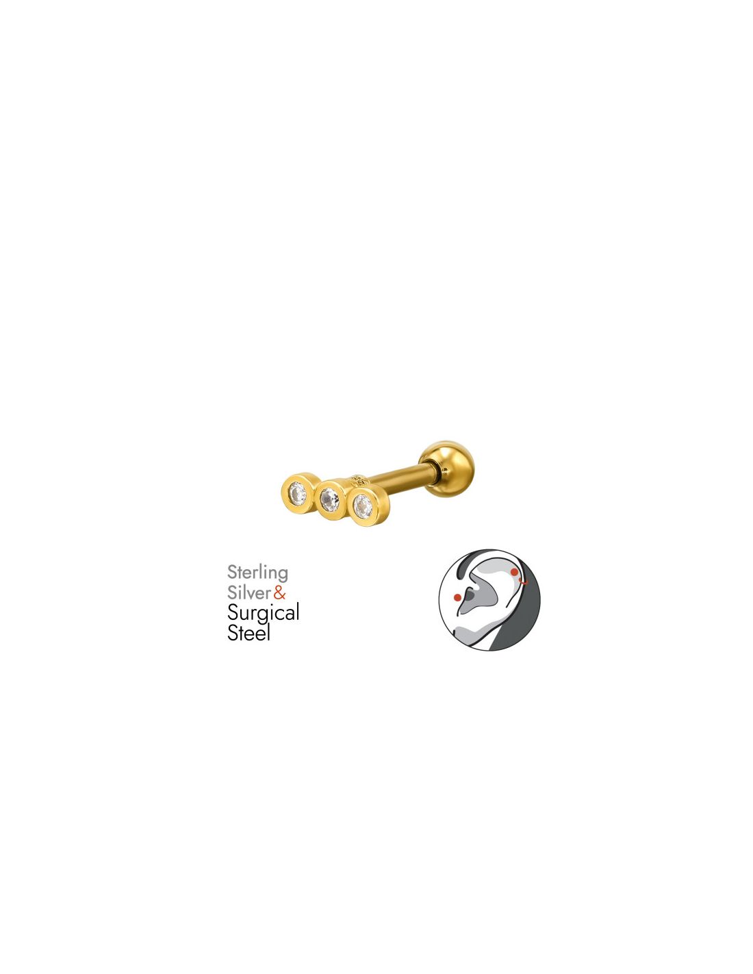 Piercing Oreja Round Plata 925 +...