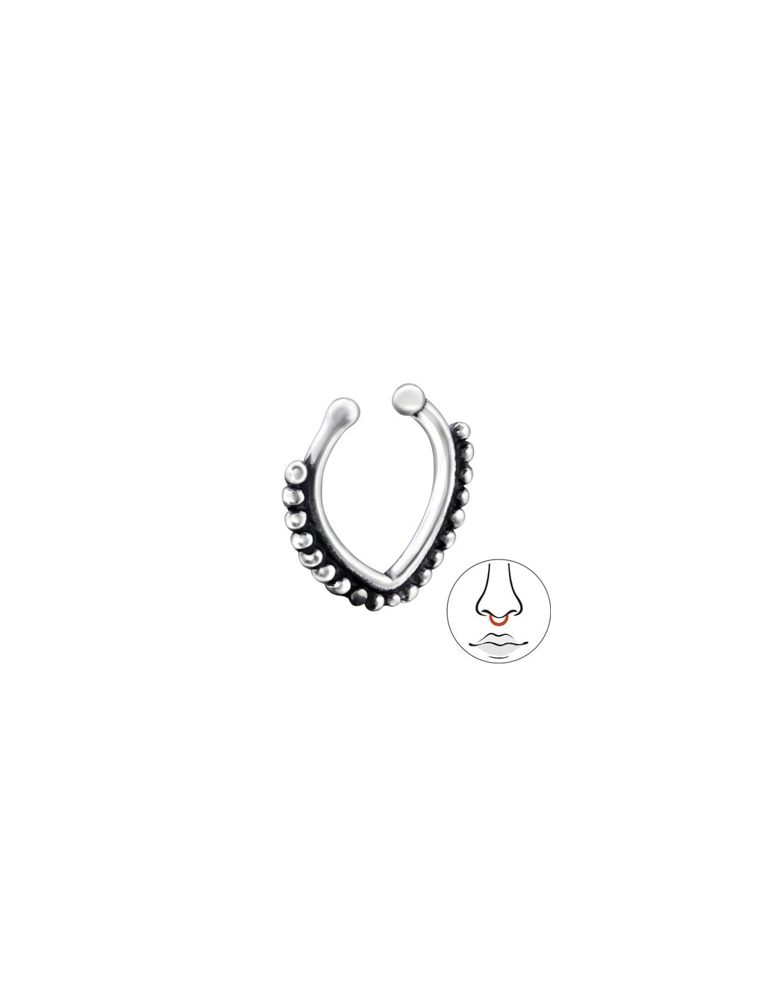 Piercing Nariz Patterned Plata 925