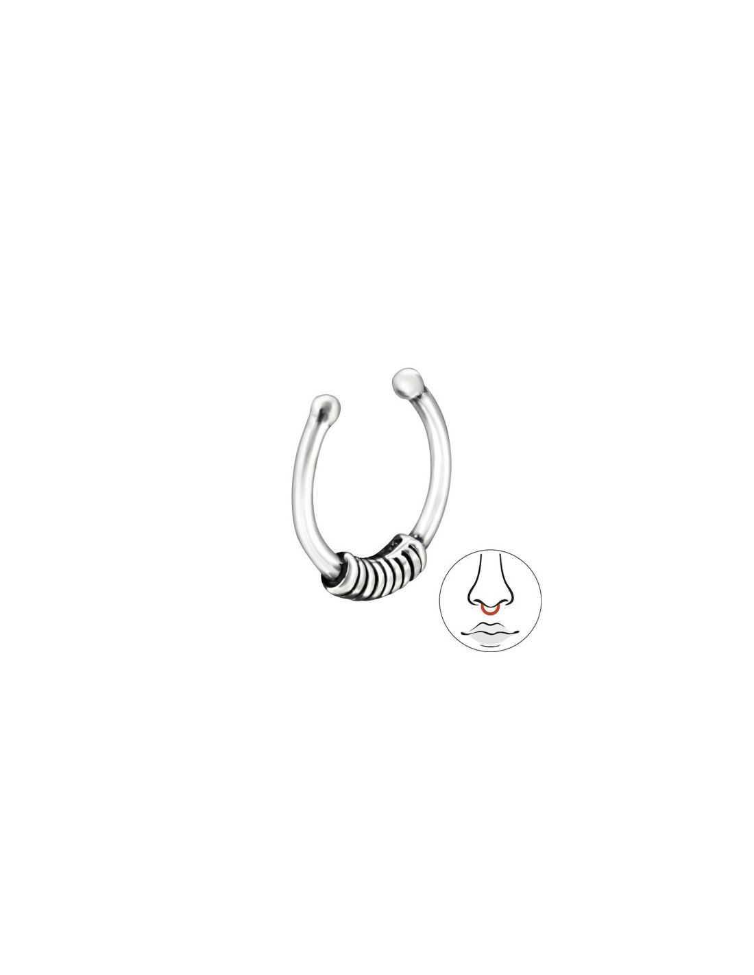 Piercing Nariz Bali Plata 925