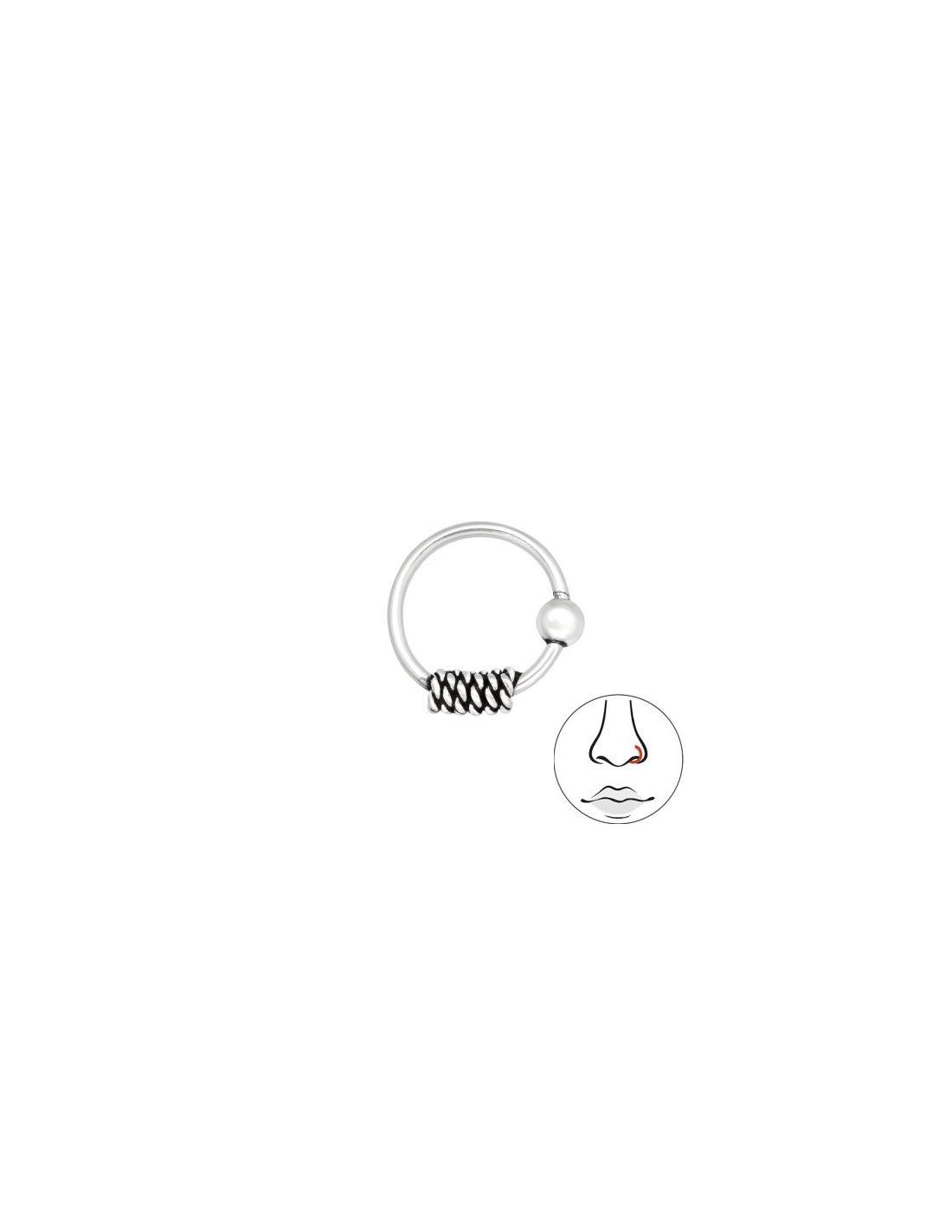 Piercing Nariz Bali 8Mm Plata 925
