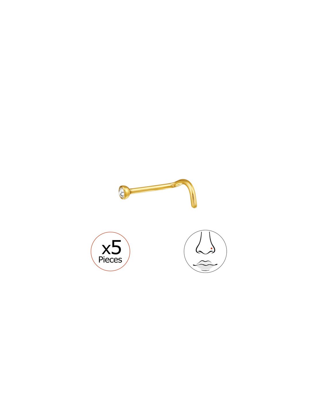 Piercing Nariz Round Shape 2Mm (20G)...