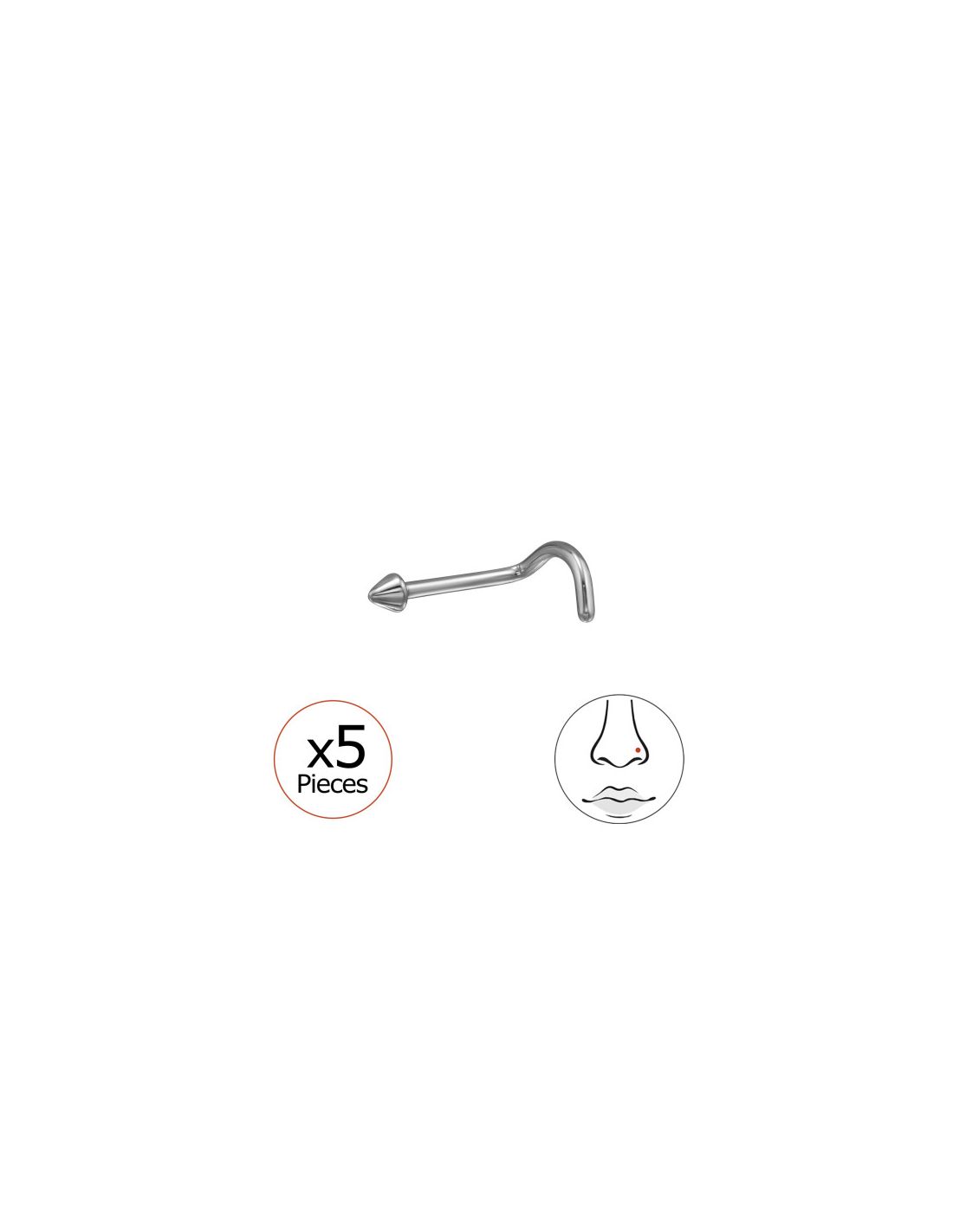 Piercing Nariz 2Mm Triangle (20G) X5...