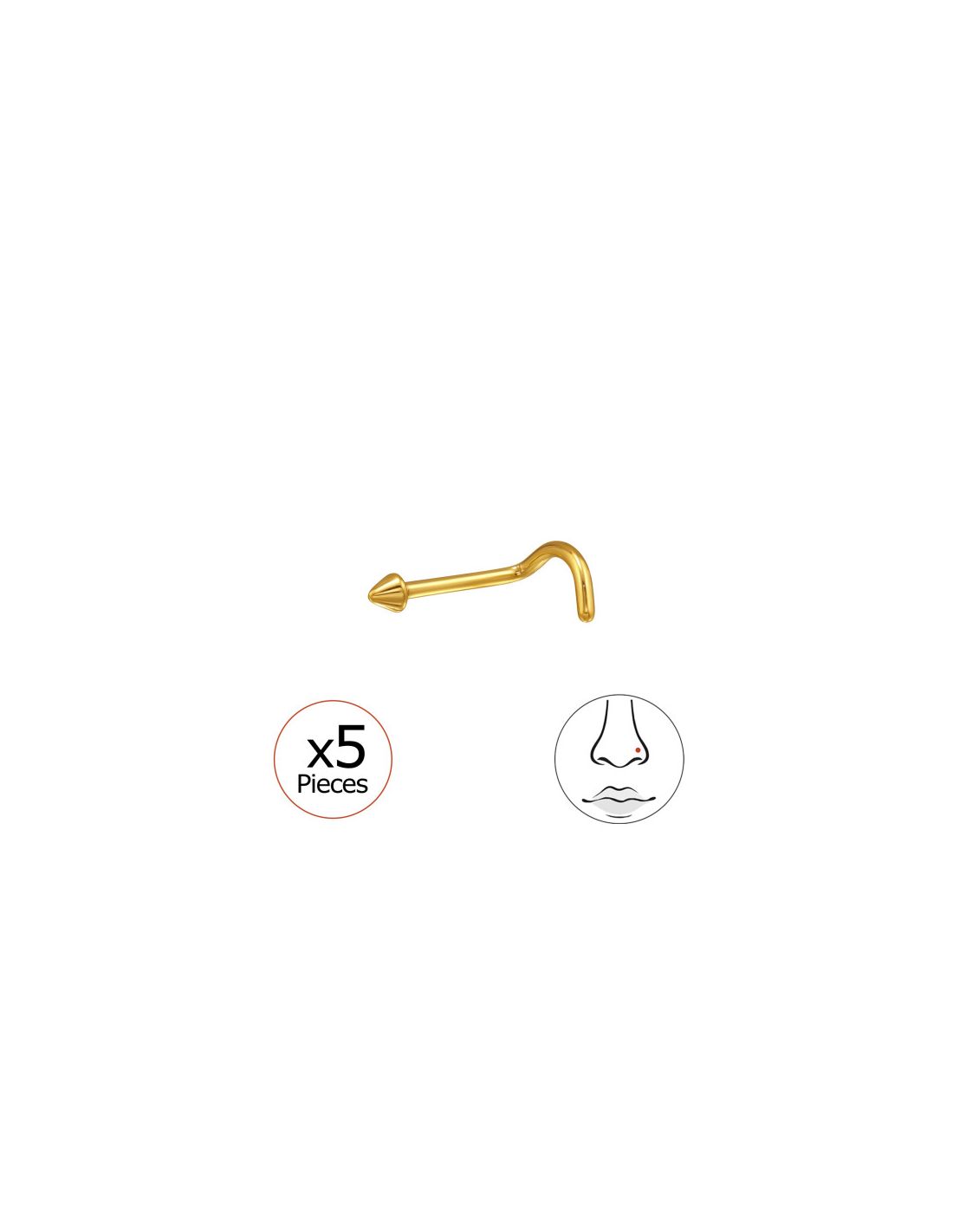 Piercing Nariz 2Mm Triangle (20G) X5...