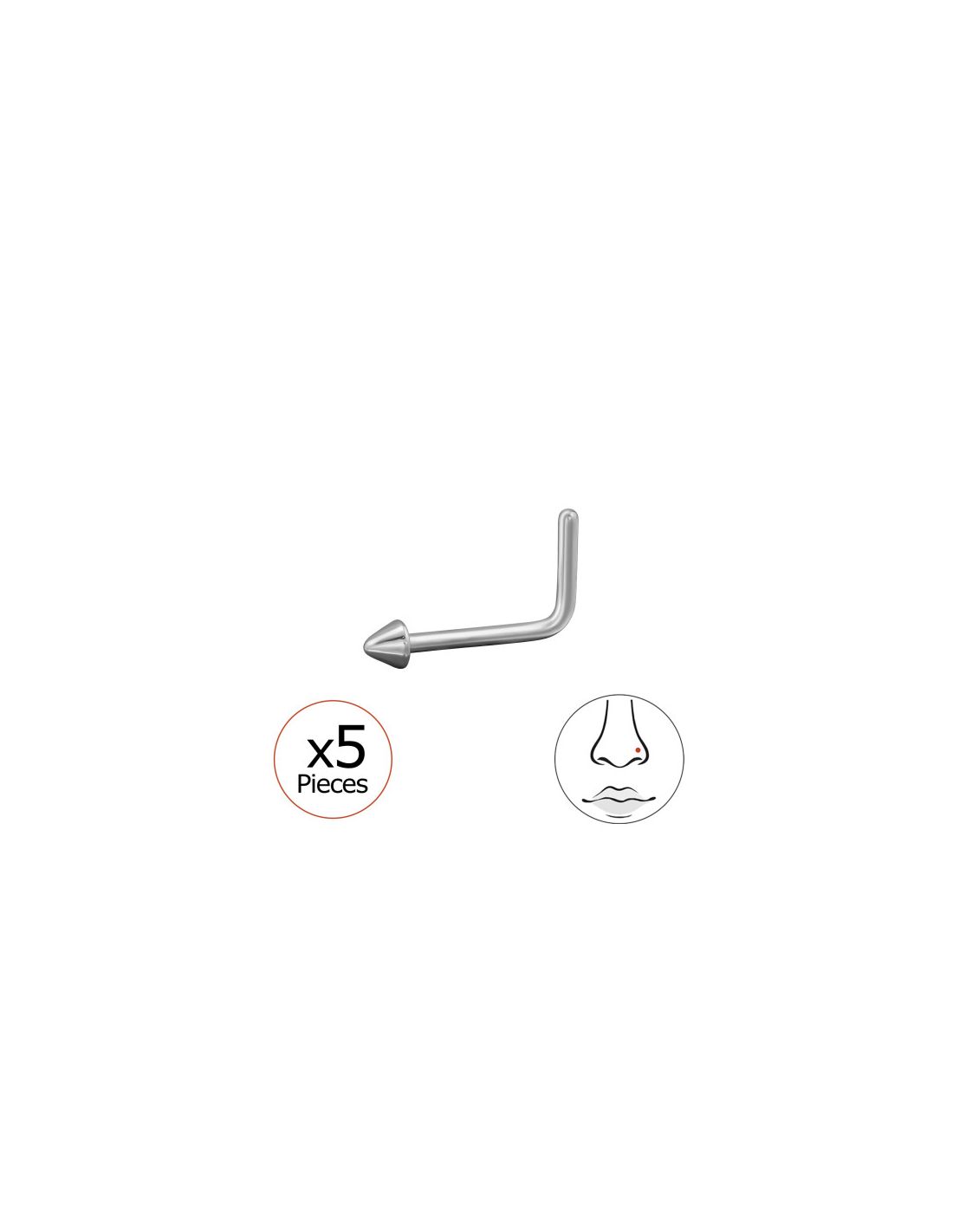 Piercing Nariz 2Mm Triangle (20G) X5...