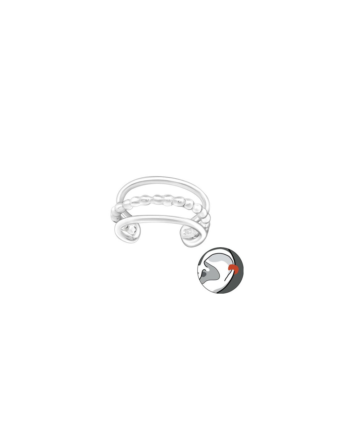 Aros de Plata Cuff  1un Plain 1.2 mm...