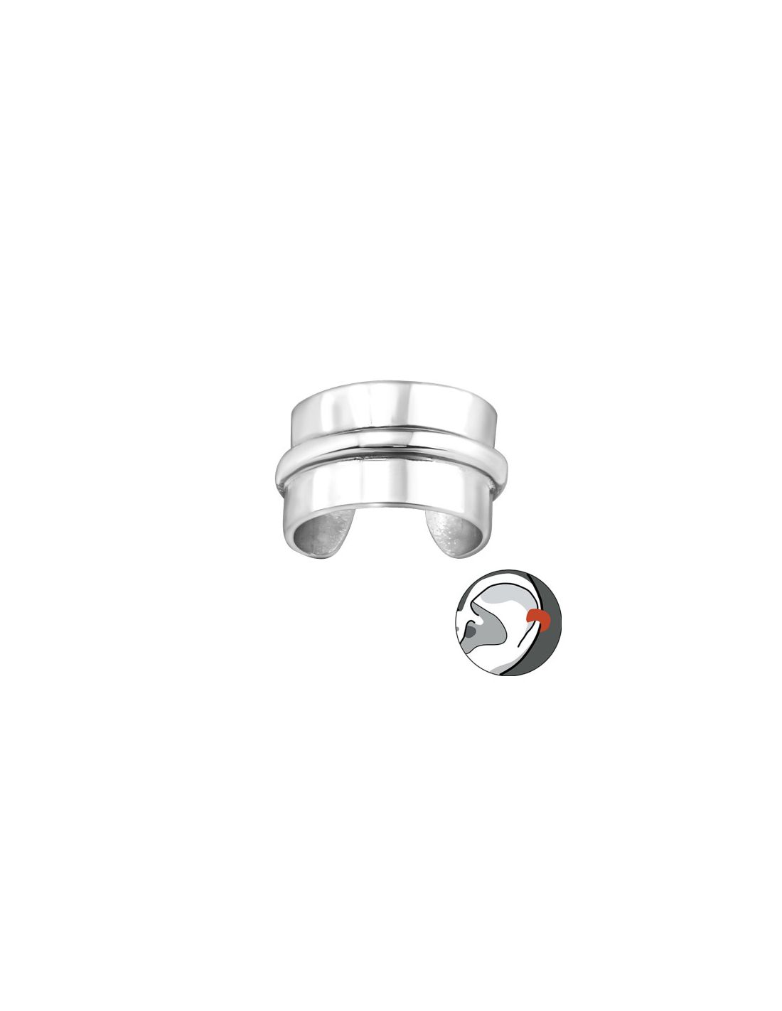Aros de Plata Cuff  1un Plain 10 mm x...