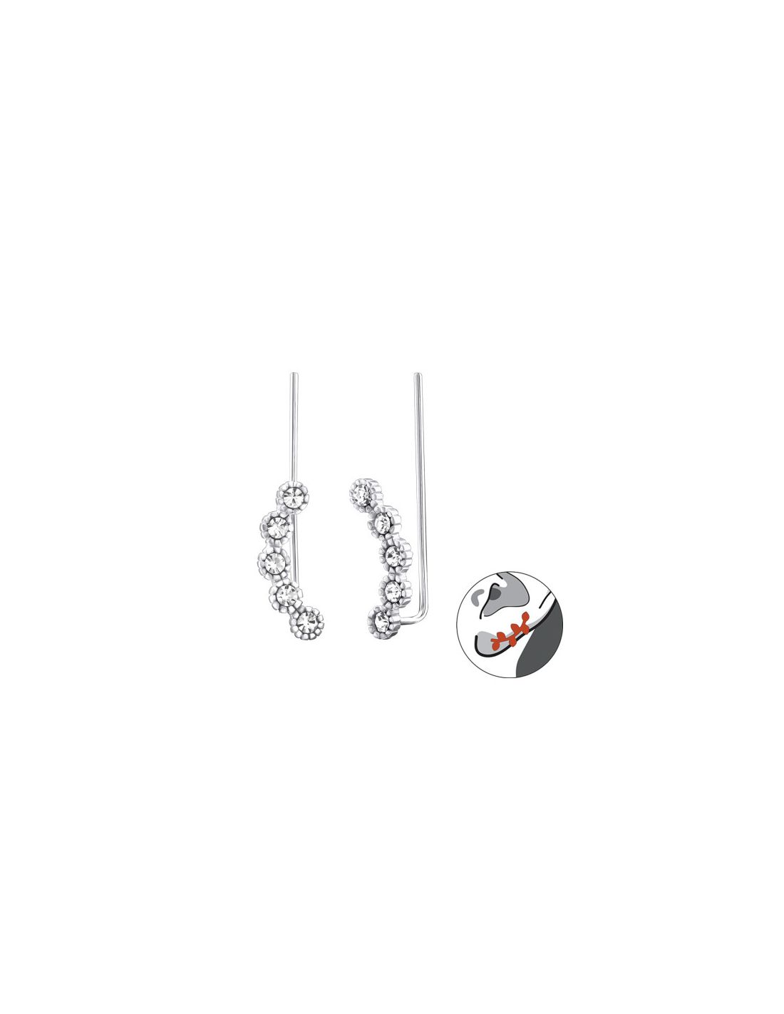 Aros de Plata Cuff  Trepador 2un...